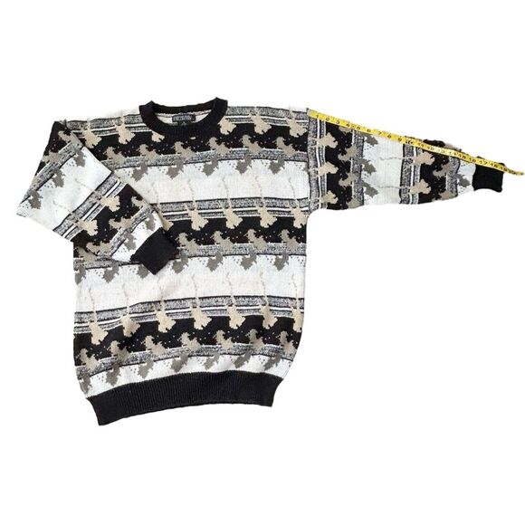 GENERRA Vintage 80’s Men’s Rami and Cotton Patterned Crewneck Sweater Size S - Picture 3 of 9